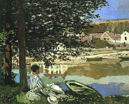 Claude Monet On the Bank of the Seine, Bennecourt, 1868